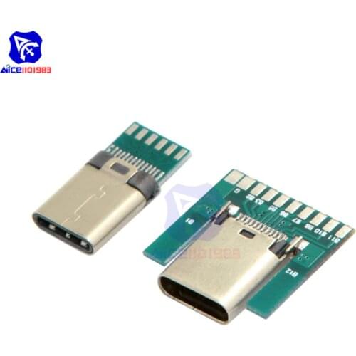 24pin USB 3.1 Type C Male Plug Female Socket Connector Module SMT Type with PC Board