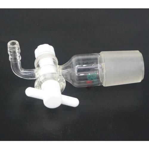 29/32 Joint Lab Glass 90 Degree Bend Adapter With PTFE Stopcock Glassware