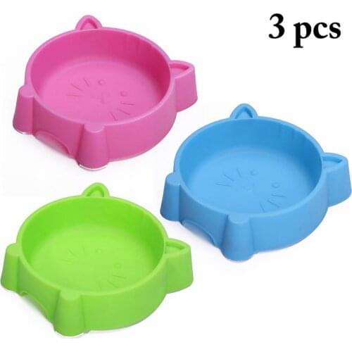 3 Pcs/Set Cute Cat Food Bowl Kitten Drinking Dish Feeding Bowls Small Cats Dog Food Water Feeder Pet Cats Feeder Supplies