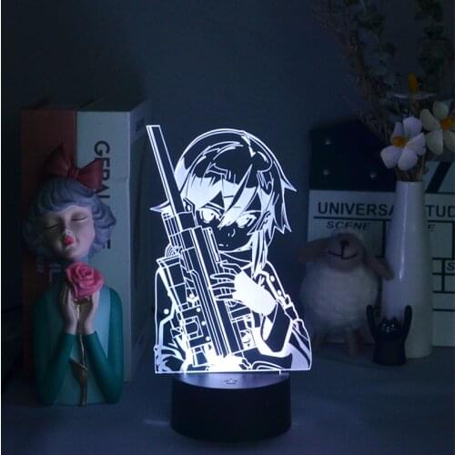 3D Lamp Night Light Dorm Room Sword Art Lighting Desk Decor Lamparas For Home Switch Atmosphere Kids Gift Art Game Character