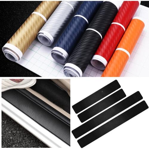 4PCS Car Door Threshold Sill Carbon Fiber Protector Stickers Decals For Subaru Forester XV Outback Ascent Legacy Impreza WRX STI