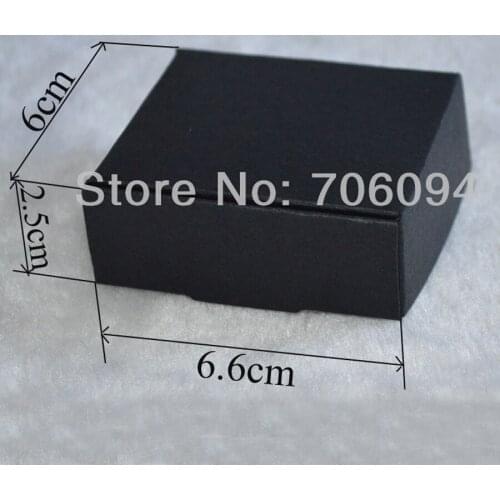6*6.6*2.5CM,100pcs/lot,Cosmetic/Jewerly black paper box black handmade gift boxes,Essential oil box,custom box logo