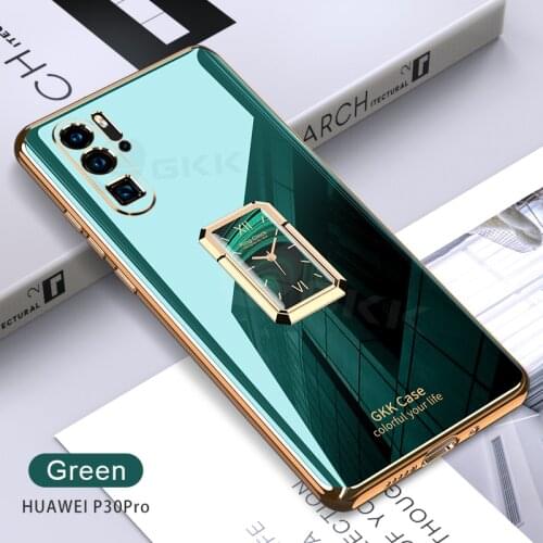 Lifting Camera With Ring Stand Case For Huawei P30 Pro Luxury Plating Anti-knock Full Protective Soft Cover For Huawei P30 Pro