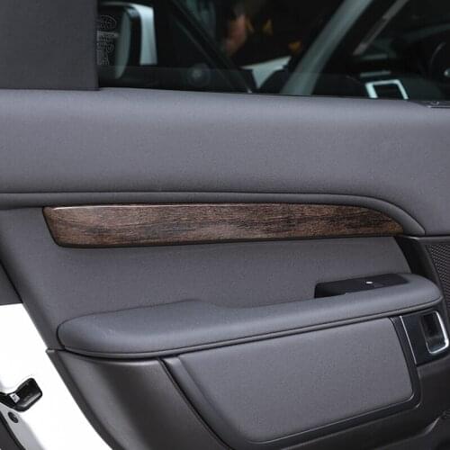 4PCS Oak Wood Style ABS Car Door Decoration Strips Trim For Land Rover Discovery 5 LR5 2017 L462 Auto Accessories