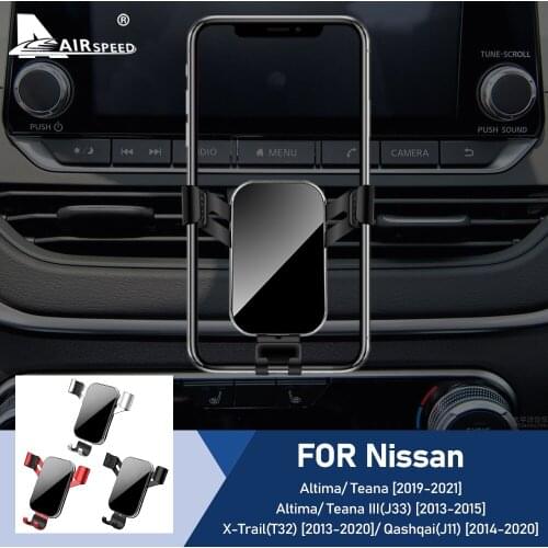 AIRSPEED Car Mobile Phone Holder Air Vent Auto for Nissan Altima Teana J33 X Trail T32 Qashqai J11 Accessories Gravity GPS Stand