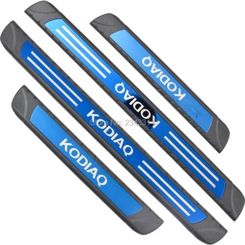 For 2017 2018 2019 Skoda Kodiaq Stainless Door Sill Scuff Plate Kick Guard Pedal Protectors Trim Sticker Car Styling Accessories