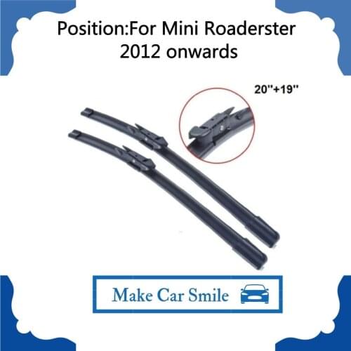 For Mini Roaderster 2012 onwards 20''+19'' Car Accessories For Auto Cars Rubber Windscreen Windshield Blade