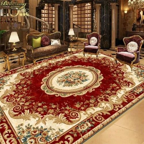 Beibehang Custom photo wallpaper self-adhesive 3D floor pressed red European style ceiling carpet pattern floor painting