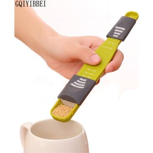 GQIYIBBEI Easy Cooking Kitchen Balance Cuisine Adjustable Quantitative Milk Spoon Headed Nine Files With Scale Measuring Spoons