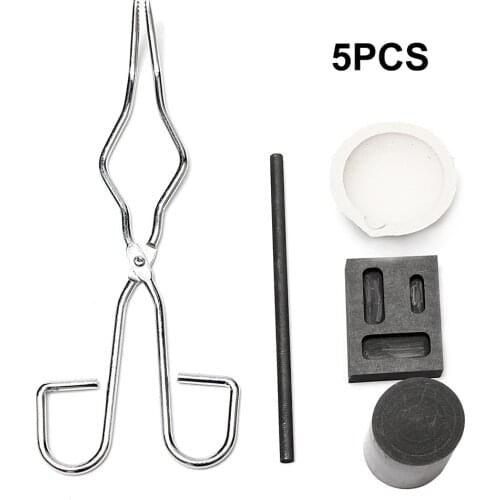 Graphite Rod Quartz Crucible Clamp Heat-Resistant Smelting Kit Scrap Jewelry Metal Gold Refining Forge Set Chemical Experiment