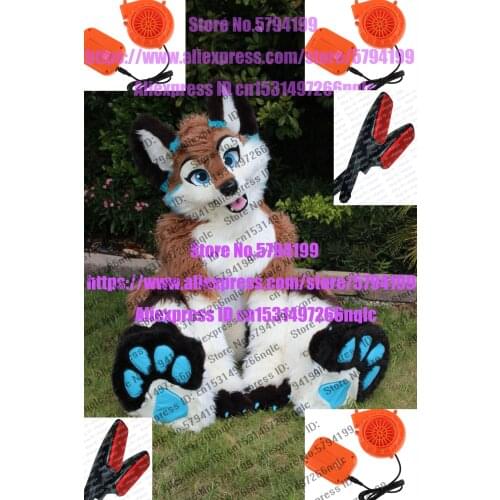 Halloween Fox Husky Dog Wolf Fursuit Mascot Costume Suit Adult Cosplay Factory Wholesale + Free Postage + Free Fans +Free Brush