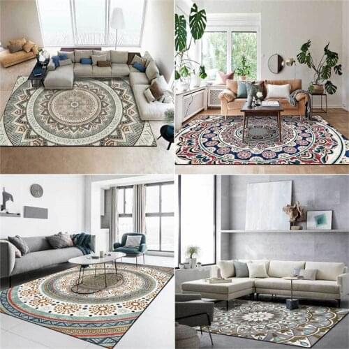 European-Style Datura Flower Rug Bohemian National Wind round Yoga Carpet Living Room Bedroom Bed Blanket Kitchen Floor Mat