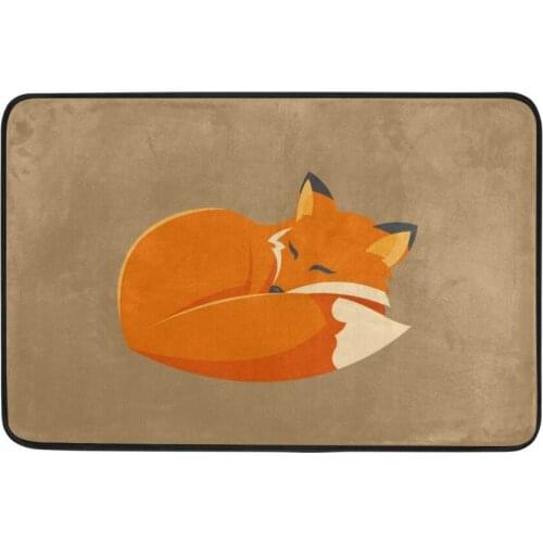 2018 Beautiful Sleeping Fox Carpet Rugs 40*60cm Entrance Indoor Non-slip Floor Mat Doormat for Bathroom