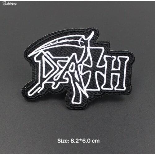 Cool White Letters Punk Rock Music Patches for Cloth Iron On Embroidered Badges Appliques for Jackets Jeans Stickers