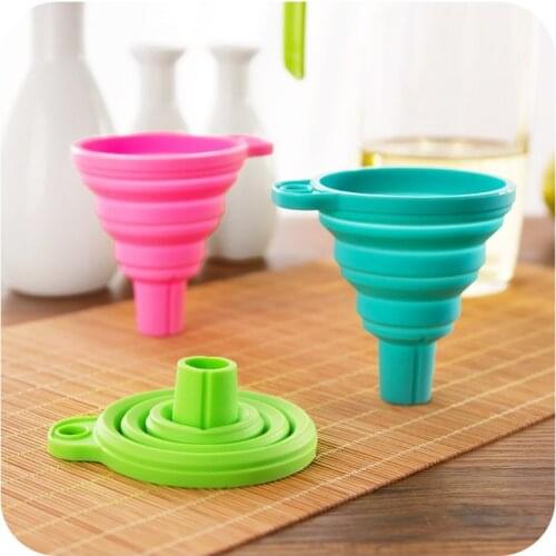 Mini Foldable Silicone funnel kitchen Household Liquid Dispensing for Liquid Transfer Oil Wine Cooking Tools