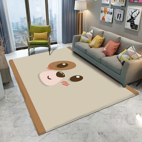 Fashion Cute Dog Pattern Children Comfortable Carpet Non-Slip Children Flannel Carpet Print Baby Mat Carpet Hand Play Baby