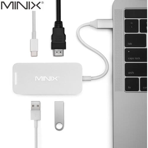 MINIX NEO C mini Type C Hub Multiport Adapter With HDMI Output Up To 4K USB 3.0 USB-C For Charging Compatible With New MacBook