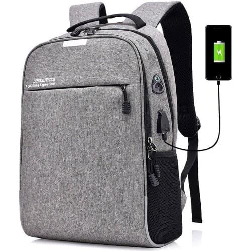 New fashion, simple, large capacity, leisure backpack, charging backpack, anti-theft password lock backpack, student school bag