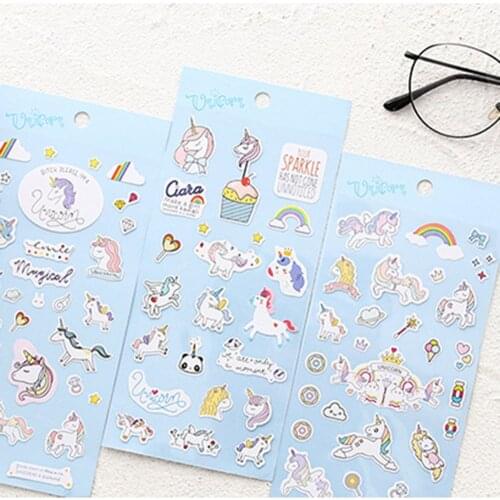 NEW 1 Sheet Creative Cute Unicorn Mini Paper Sticker Decoration DIY Ablum Diary Scrapbooking Label Sticker Kawaii Stationery