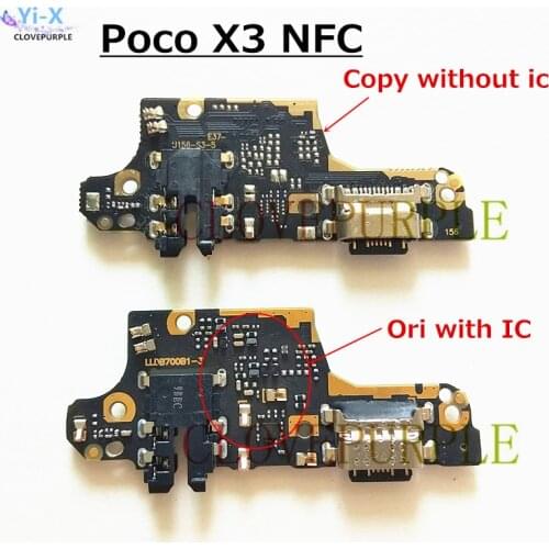 Original USB Charging Dock Connector Board Ribbon Flex Cable For Xiaomi Poco X3 Relacement Parts
