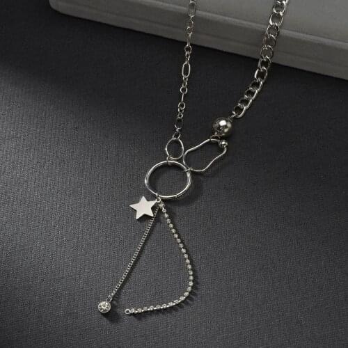 High Quality Never Fading Pearl Blade Stitching Necklace Stainless Steel Sliver Planet Pendant Women Man Jewelry Wedding Gifts