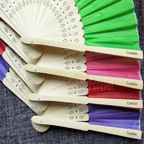 Luxurious Personalized Silk Fold Hand Fan In Elegant Laser-Cut Gift Box +Party Favors/wedding Gifts+printing 60pcs/lot Wholesale