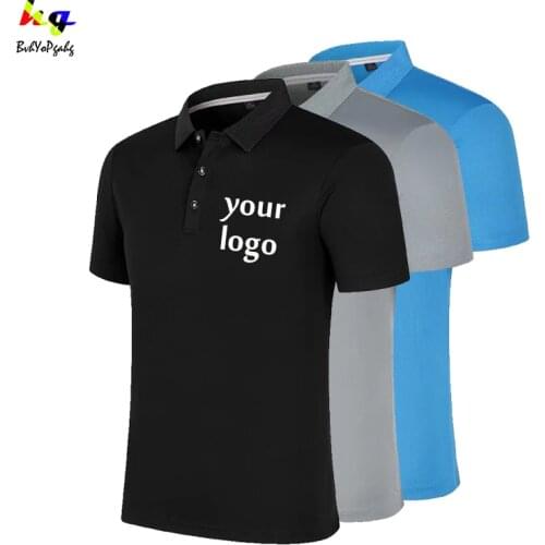 Customize / print DIY brand text men and women quick-drying Polo shirt personalized logo logo short sleeve Polo collar shirt