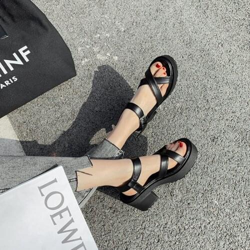 Punk Rock Gothic Sandals woman gladiator shoes Platform goth sandals Chunky sandalen dames 2020 Gladiator Sandals women LJB13