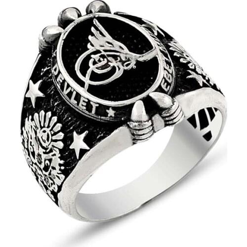 Silverlina Silver Ottoman Tuğralı Eagle Claw Motif Ring