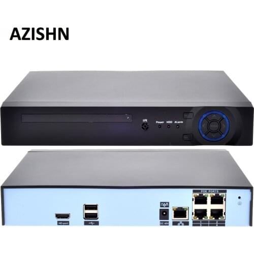 AZISHN 48V POE 4CH 5MP/4MP H.265 H.264 POE NVR DVR CCTV System ONVIF Real Time Network Hi3798M for IP Camera XMEYE P2P 3G WIFI