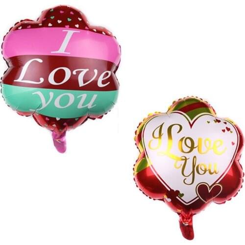 50PC 18-inch Flower Shape I LOVE YOU round balloon foil helium balloons birthday party decorations adult Confession globos
