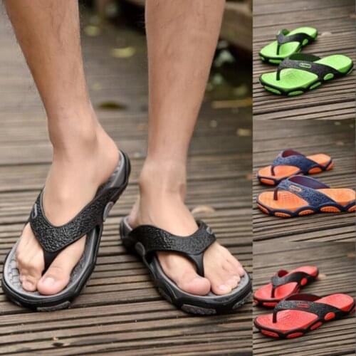Summer Outdoor Mens Slippers Beach Shoes Fashion Flip Flops Summer Shoes For Male Non-slip Bathroom Home Slippers