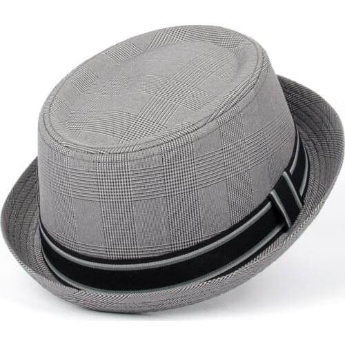 Fashion Men Sun Hat Flat Pork Pie Hat For Gentleman Dad Bowler Porkpie Church Jazz Hat Big Size S M L XL