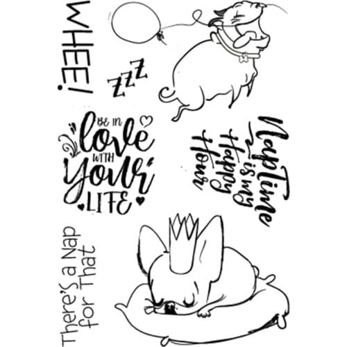 FXL Cute Bulldog Transparent Clear Silicone Stamp/Seal for DIY scrapbooking/photo album Decorative clear stamp sheets