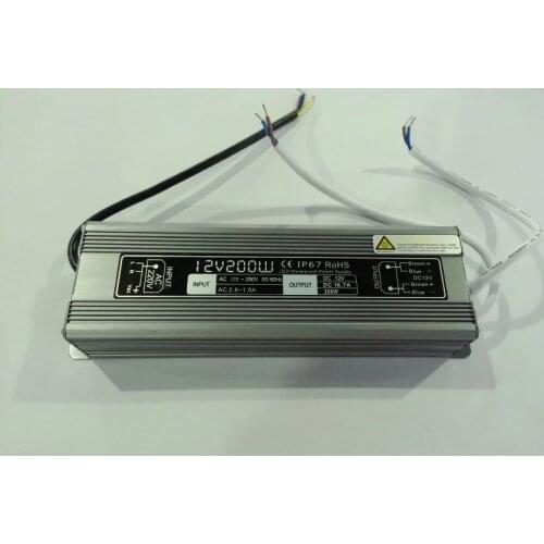 IP67 waterproof 12v 200w led driver AC110v 220v to DC12v constant voltage led transformer led power supply 20pcs/lot wholesale