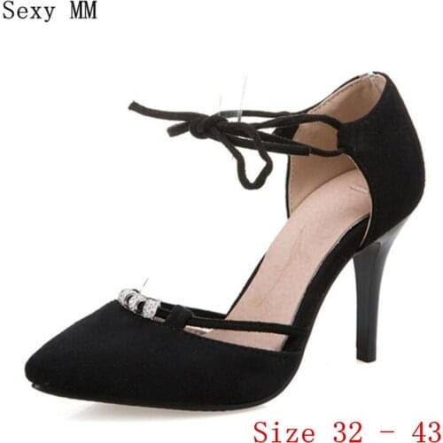 High Heels D'Orsay Pumps Women Summer High Heel Shoes Stiletto Woman Party Wedding Shoes Kitten Heels Plus Size 32 - 40 41 42 43