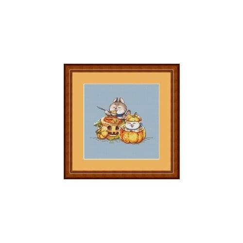 Delicious Pumpkin Soup cross stitch 11CT 18ct 14ct cotton thread embroidery DIY handmade needlework