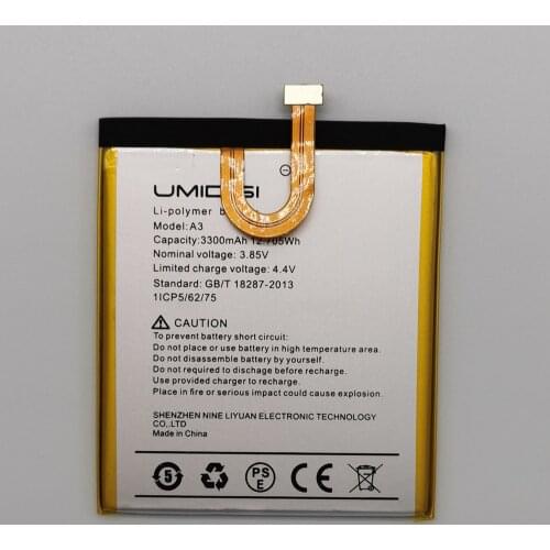 High Quality 3300mAh 3.85V Replacement Smart Phone Battery for UMI Umidigi A3 A3 Pro Mobile Phone Built-in Backup Batteries