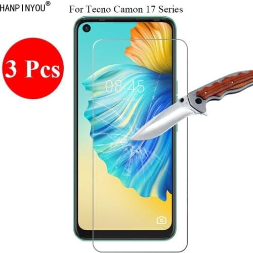 3 Pcs/Lot For Tecno Camon 17 Pro Premier 9H 2.5D Tempered Glass Screen Protector Protective Film + Clean Tools