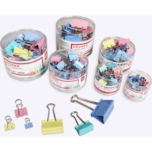 5pcs / metal paper clip 31mm color candy color paper clip, used for books, stationery, high quality school office supplies