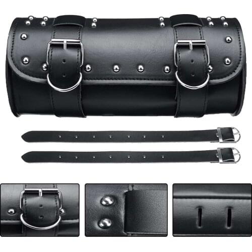 Motorcycle Tool Bag Practical PU Leather Universal Hanging Saddle Bag Front Fork Handlebar Saddlebag