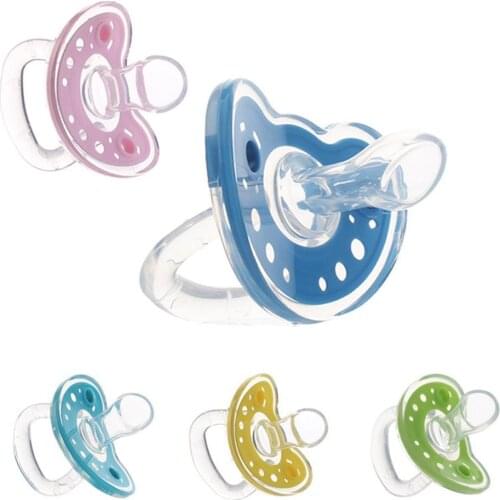 1pc Newborn Infant Baby Silicone Orthodontic Dummy Pacifier Flat Round Head Soother Nipple Feeding Accessories