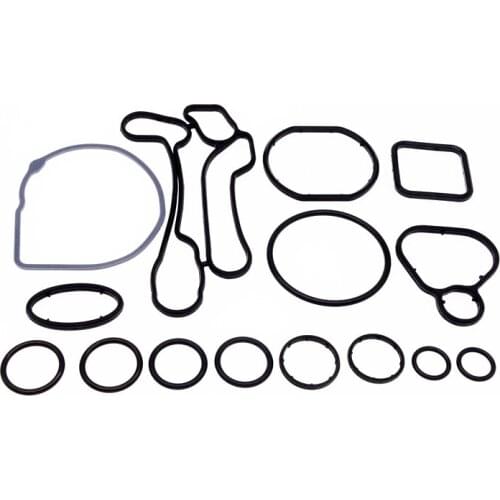 15 Pcs Rubber Engine Oil Cooler Gasket Repair Kits 55354071 55354068 55355603 For Chevrolet Cruze 1.6L 1.8L Opel Orlando Astra