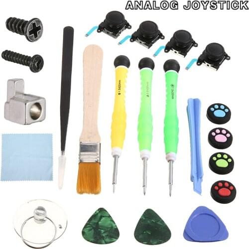 33Pcs New Durable 3D Analog Joystick Replace Kit For Nintendo Switch Joy-Con Controller Assemble And Repair Worn Game Consoles