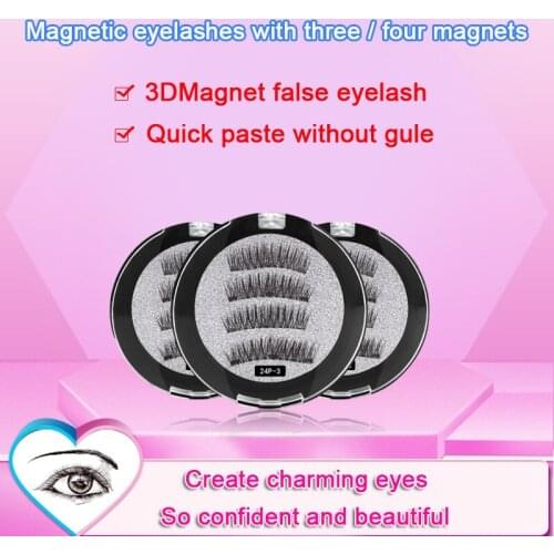 3D magnetic eyelashes With 3/4 Magnets faux cils naturel makeup Mink lashes extended false eyelashes Reusable false eyelashes