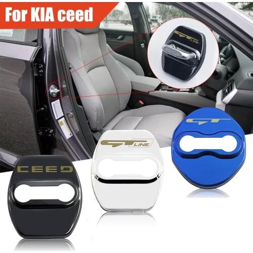 4pcs 3D stainless steel Car Door Lock cover Protect car sticker car accessories interior car sticker For kia ceed GT gtline