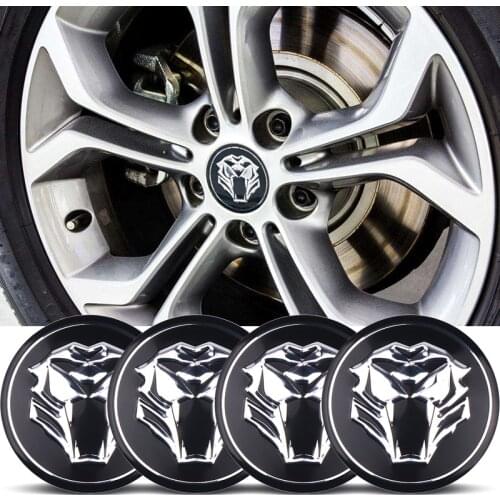 4x Car styling Tiger head Car Steering tire Wheel Center car sticker Hub Cap Emblem Badge Decals For Jaguar Audi BMW KAI Nissan