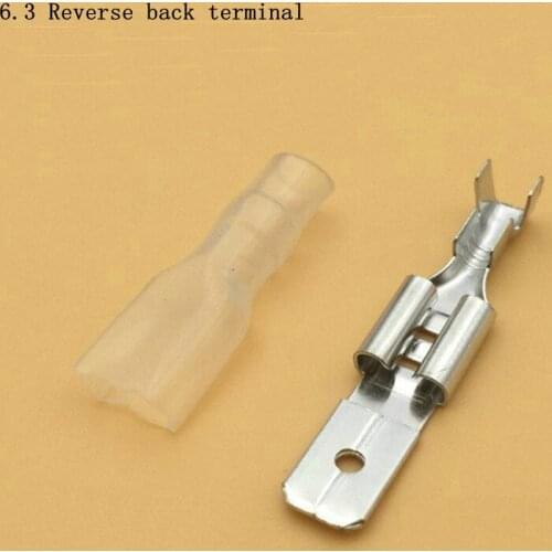 50sets/lot 6.3 anti-back spring with a transparent jacket 250 sub-plug-in cold copper connector free shipping