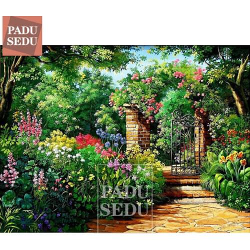 5d Diy Diamond Painting Garden Scenery Full Square Diamond Embroidery Cross Stitch Landscape Picture Rhinestones Mosaic Handmade