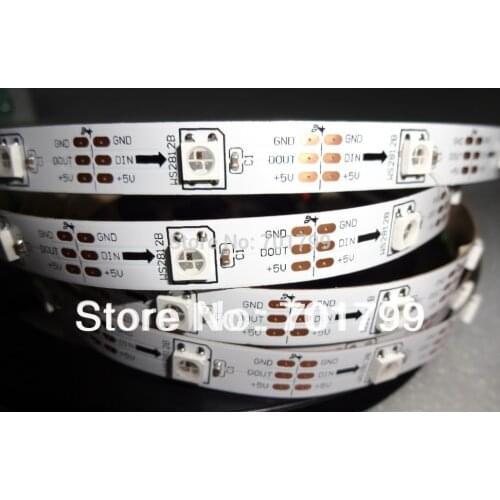5m DC5V WS2812B led pixel srip,non-waterproof,30pcs WS2812B/M with 30pixels;36W;white pcb;4pin